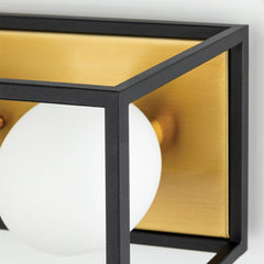 Mitzi Aira 3-Light Dimmable Vanity Light with Matte White Glass, Aged Brass/Black or Polished Nickel/Black