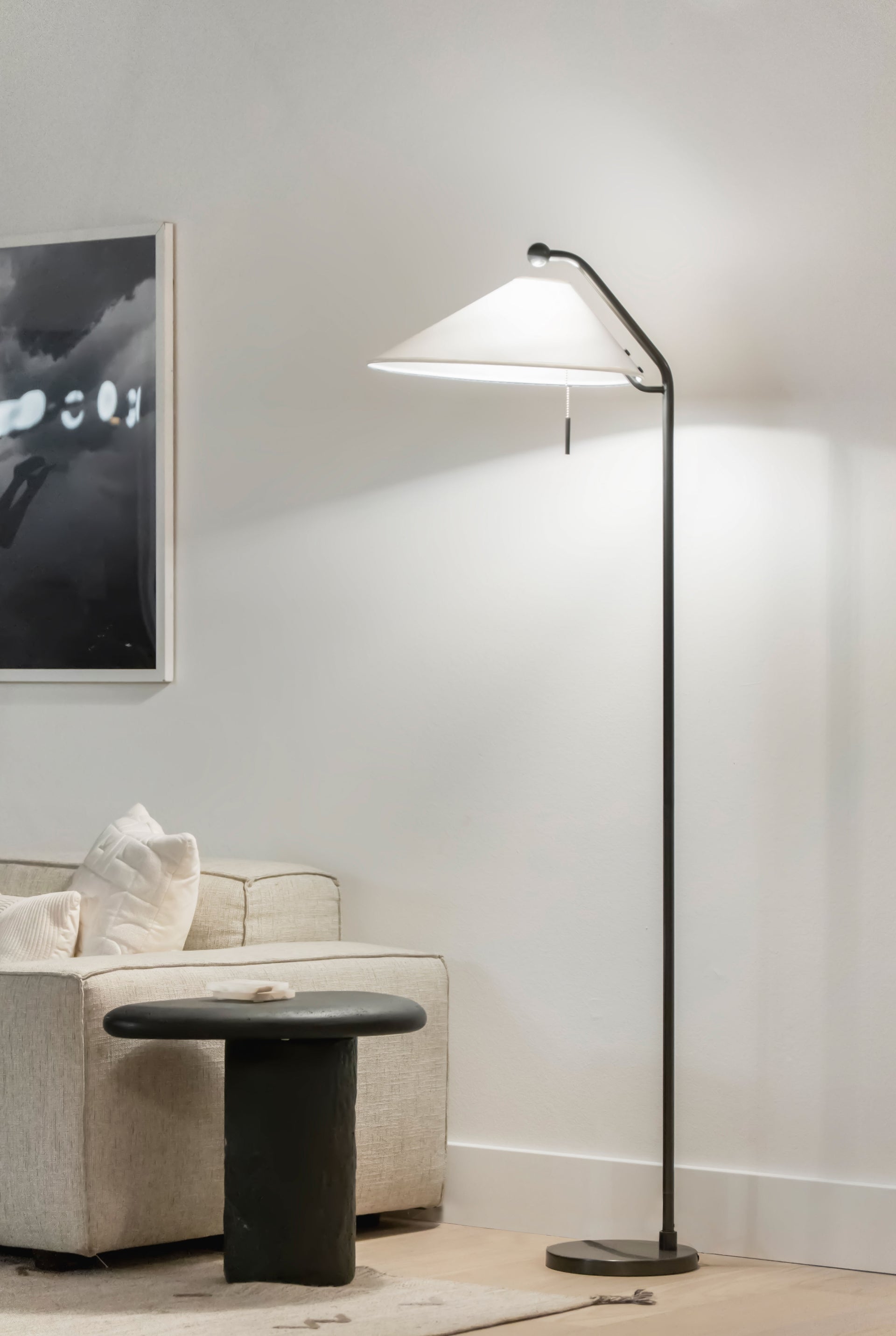 Aisa 65-Inch Floor Lamp by Mitzi - Modern Mid-Century Design with Aged Brass Finish and Dimmable Light