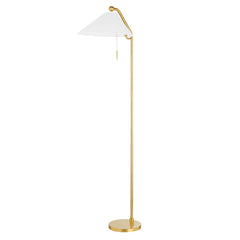 Aisa 65-Inch Floor Lamp by Mitzi - Modern Mid-Century Design with Aged Brass Finish and Dimmable Light