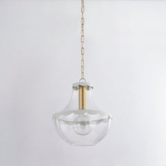 Alaina Large Pendant Light by Mitzi, Aged Brass Finish, Dimmable, Clear Glass Shade, 16.5" H