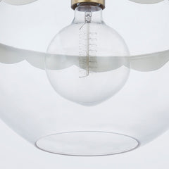 Alaina Large Pendant Light by Mitzi, Aged Brass Finish, Dimmable, Clear Glass Shade, 16.5" H