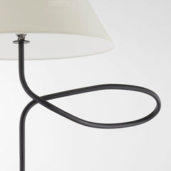 Alameda Floor Lamp by Troy Lighting - Dimmable, Off-White Linen Shade, Forged Iron Design