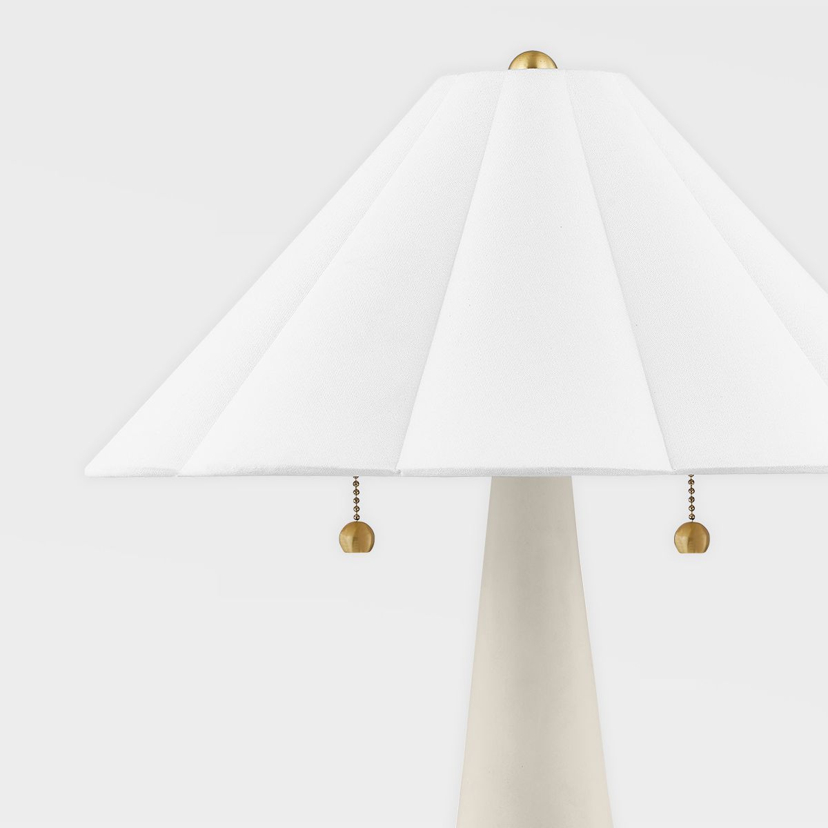 Alana Table Lamp by Mitzi with Dimmable Feature, Aged Brass Finish, 23" Height, Antique Ivory Scalloped Shade
