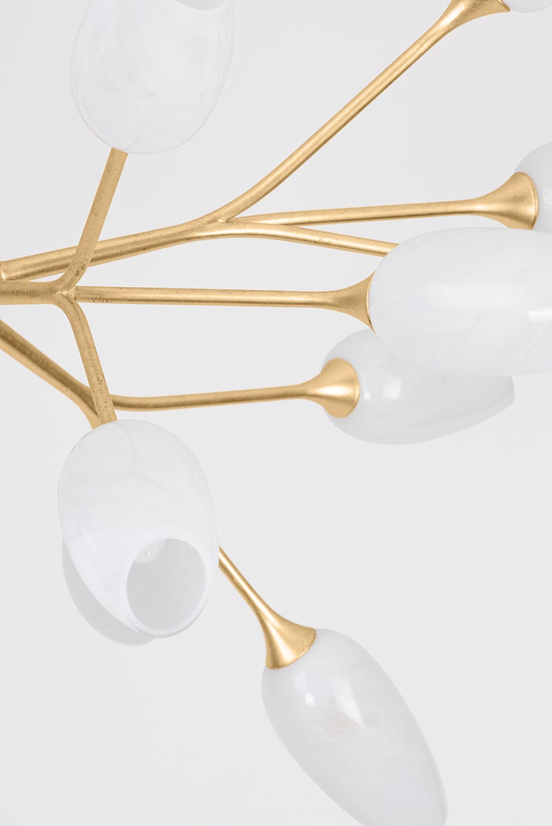 Aldean Chandelier By Troy Lighting, Nature-Inspired Design, 18 Bulb Capacity, Adjustable Height 20.75"-63