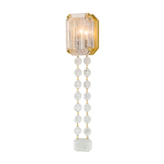 Alibi Sconce by Corbett Lighting, 20.5 In. Gold Leaf Finish with Venetian Glass Beads, Dimmable