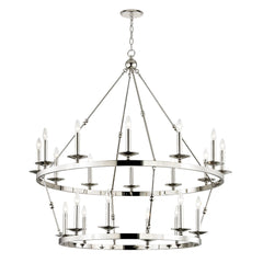 Allendale 20-Light Wagon-Wheel Chandelier by Hudson Valley Lighting - Aged Brass, Old Bronze, Nickel