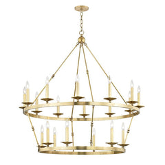 Allendale 20-Light Wagon-Wheel Chandelier by Hudson Valley Lighting - Aged Brass, Old Bronze, Nickel