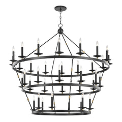 Allendale 36-Light Chandelier by Hudson Valley Lighting - Wagon-Wheel Design, Dimmable, Aged Brass/Bronze