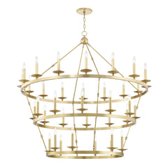 Allendale 36-Light Chandelier by Hudson Valley Lighting - Wagon-Wheel Design, Dimmable, Aged Brass/Bronze