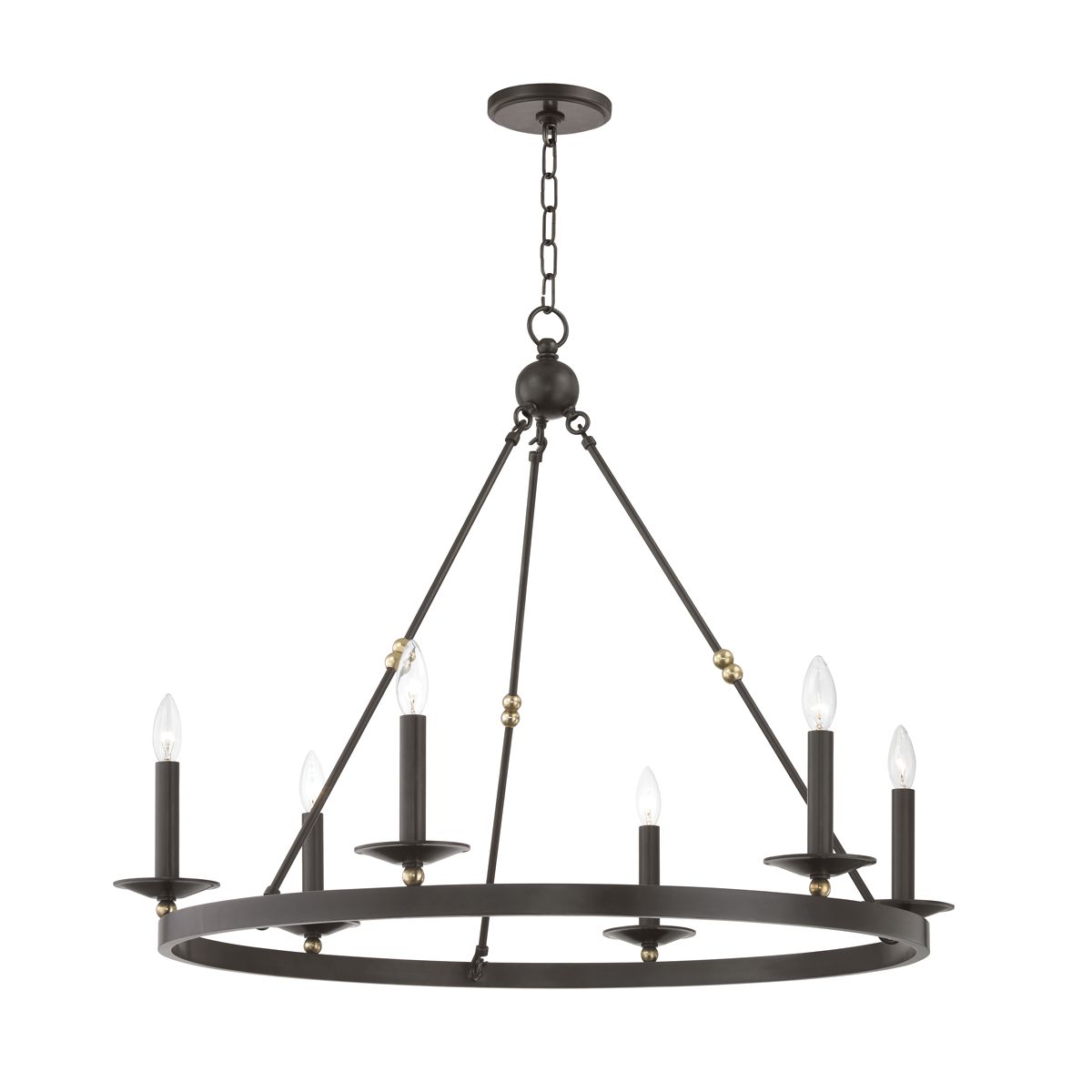 Allendale 6-Light Chandelier by Hudson Valley Lighting - Dimmable with Aged Brass, Old Bronze, or Nickel Finish