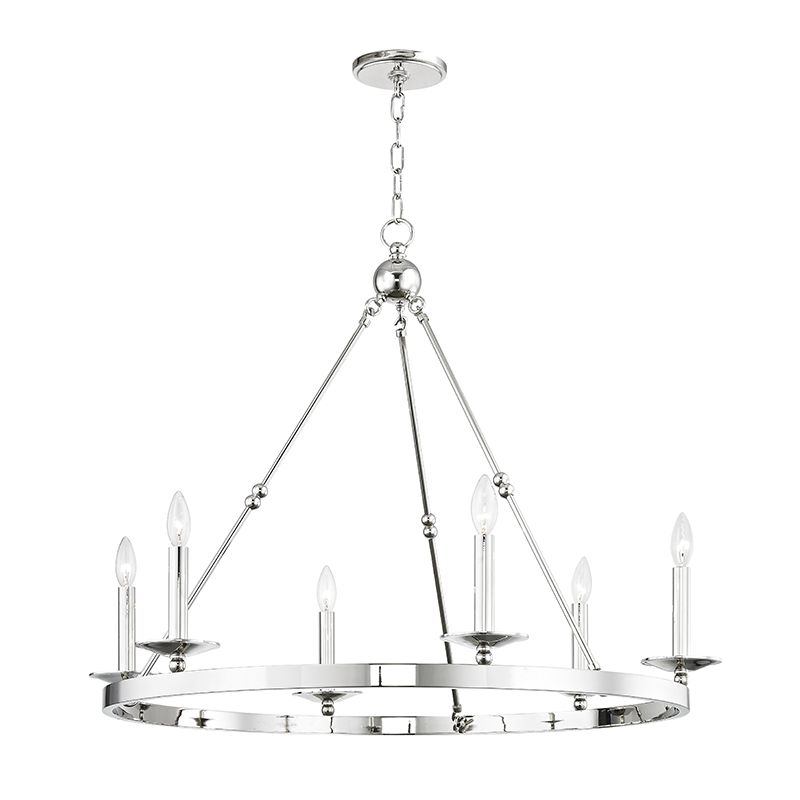 Allendale 6-Light Chandelier by Hudson Valley Lighting - Dimmable with Aged Brass, Old Bronze, or Nickel Finish