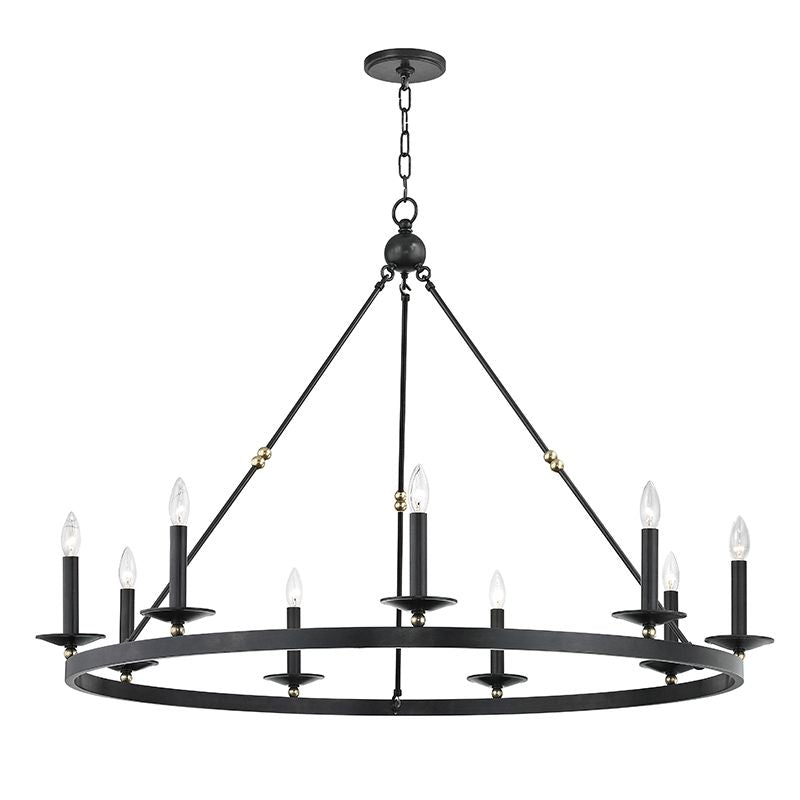 Allendale 9-Light Chandelier by Hudson Valley Lighting in Aged Brass & Aged Old Bronze