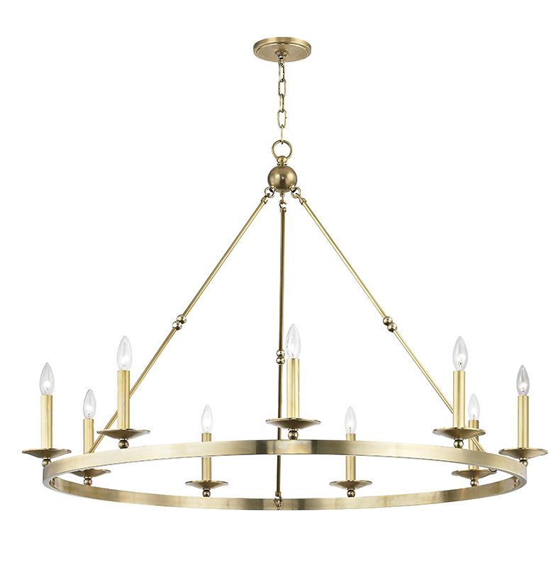 Allendale 9-Light Chandelier by Hudson Valley Lighting in Aged Brass & Aged Old Bronze