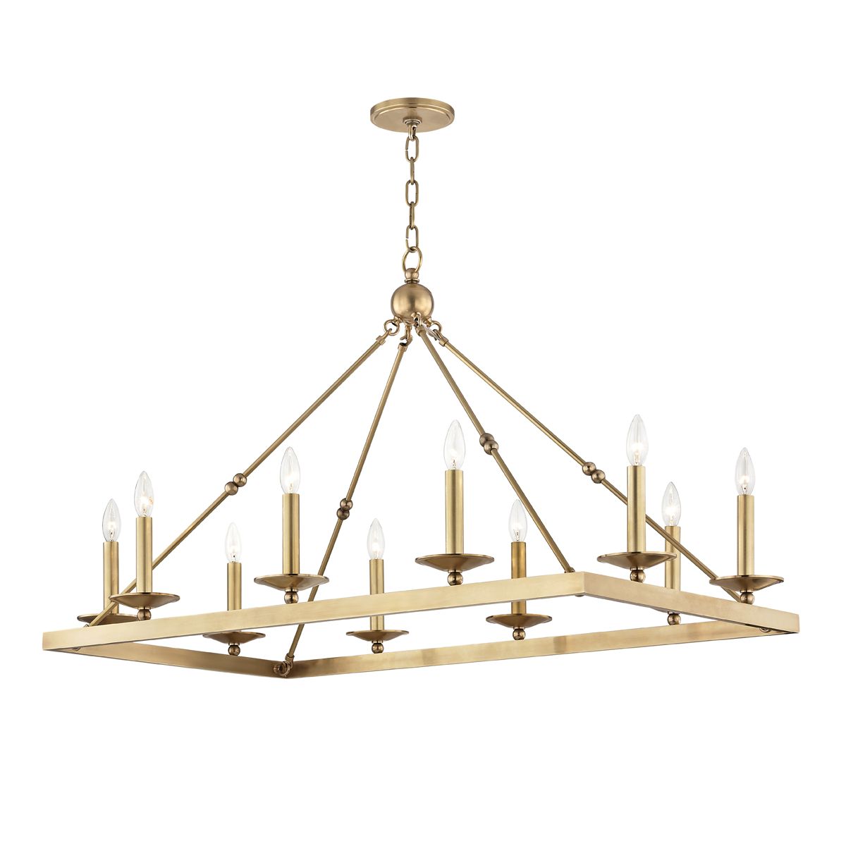 Allendale Linear Chandelier by Hudson Valley Lighting with 9 Lights, Adjustable Height & Dimmable Functionality