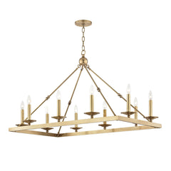 Allendale Linear Chandelier by Hudson Valley Lighting with 9 Lights, Adjustable Height & Dimmable Functionality