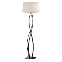 Almost Infinity Floor Lamp 59.5" Tall by Hubbardton Forge - Handcrafted Steel, Dimmable, Linen Shade
