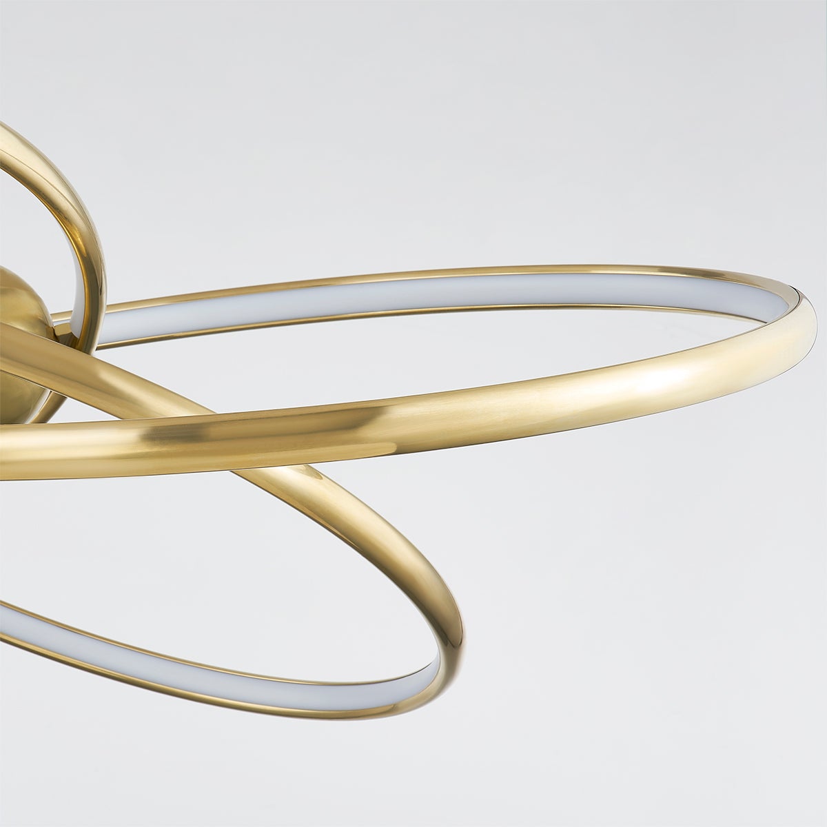 Alula Chandelier by Corbett Lighting with 3 Dimmable LED Rings, Vintage Brass Finish, 1050 Lumens