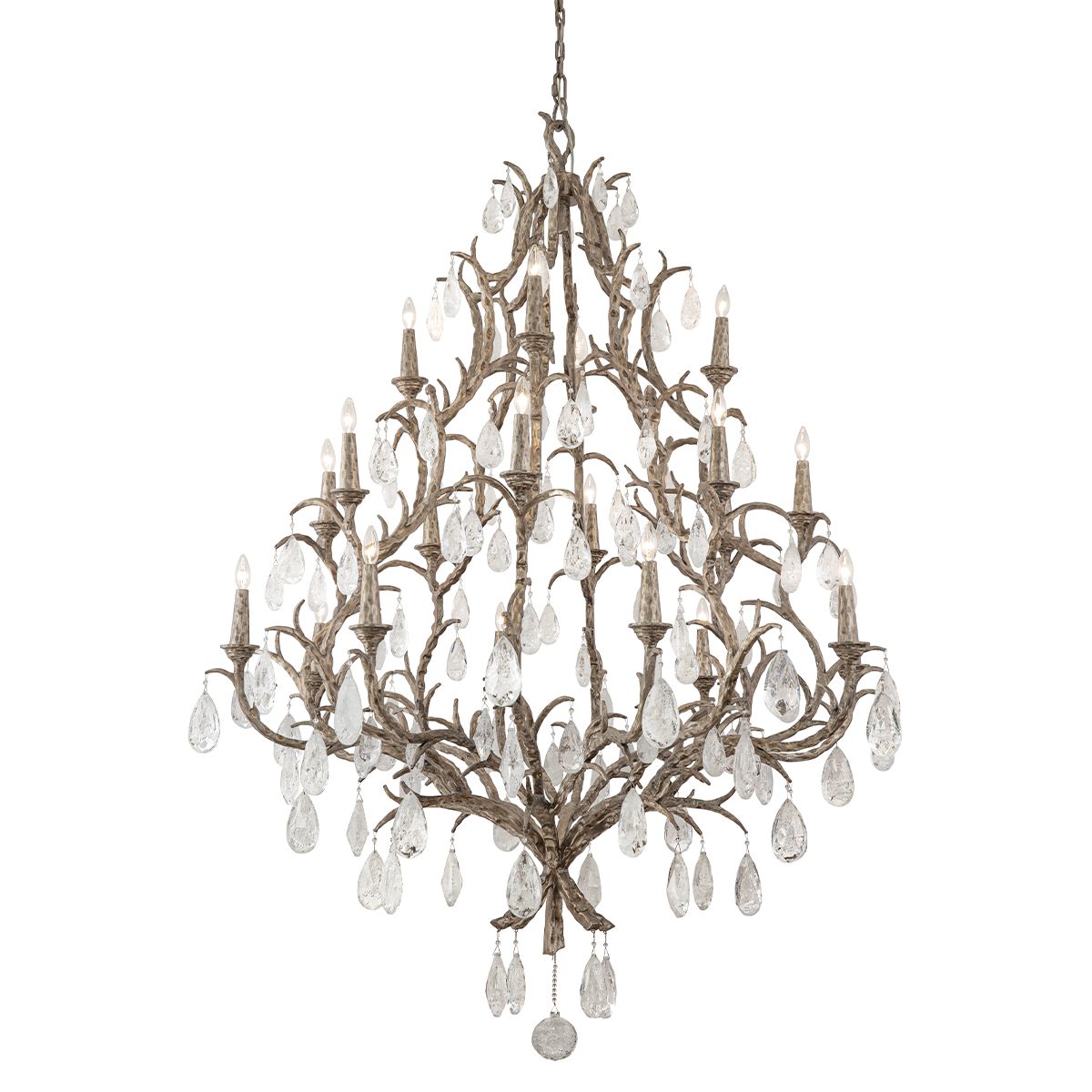 Amadeus 20-Light Chandelier with Handcrafted Iron, Vienna Bronze Finish, Adjustable Height