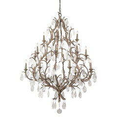 Amadeus 20-Light Chandelier with Handcrafted Iron, Vienna Bronze Finish, Adjustable Height