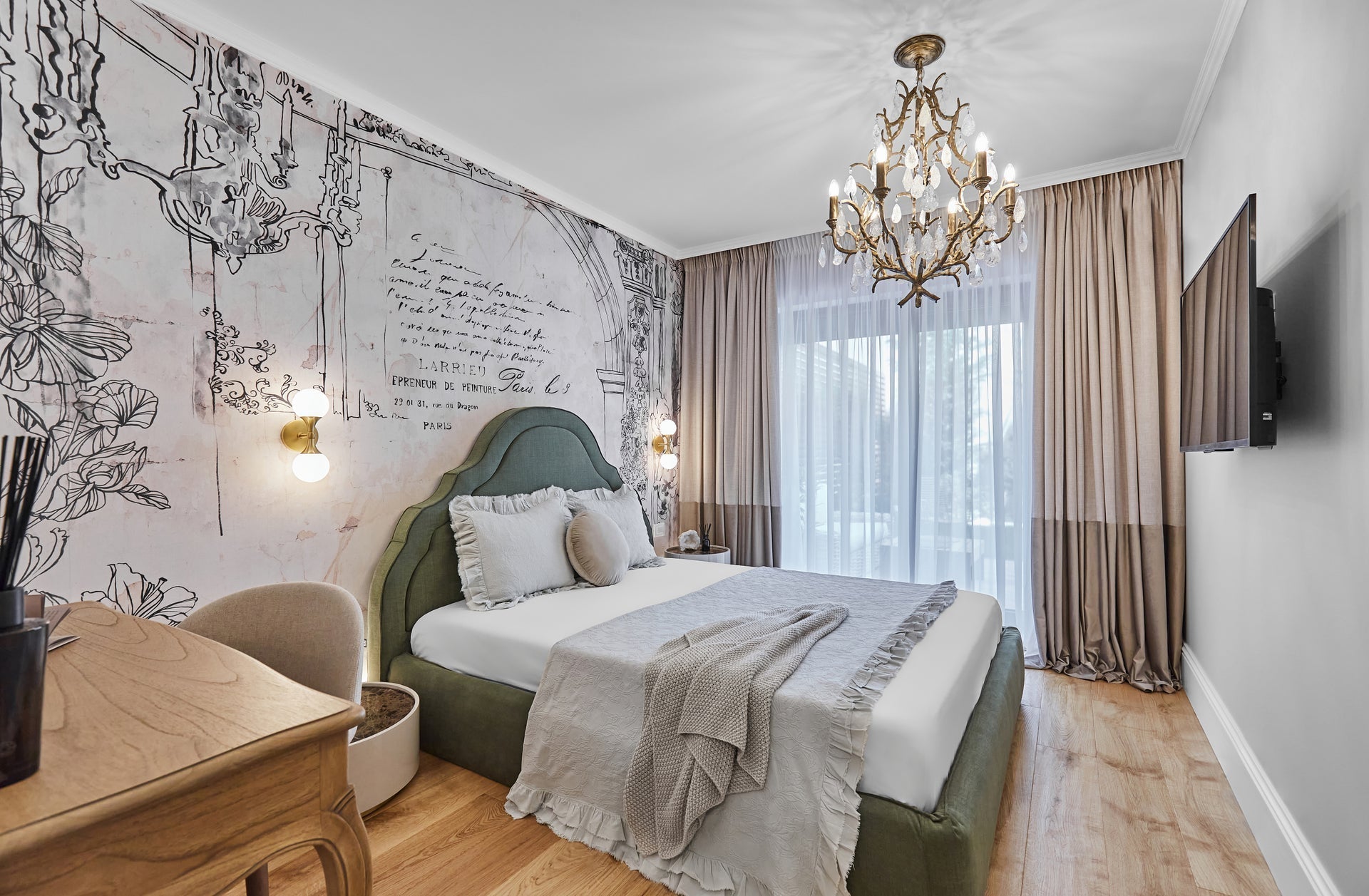 Amadeus 6-Light Chandelier by Corbett Lighting in Vienna Bronze, Dimmable, Iron Craftsmanship