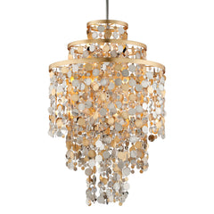 Ambrosia Large Chandelier 50.25" H x 32" W by Corbett Lighting - 11 Bulbs, Gold Silver Leaf Finish