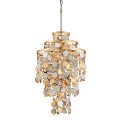 Ambrosia Mini Chandelier by Corbett Lighting, 5 Candelabra Bulbs, Dimmable, Gold Silver Leaf Finish