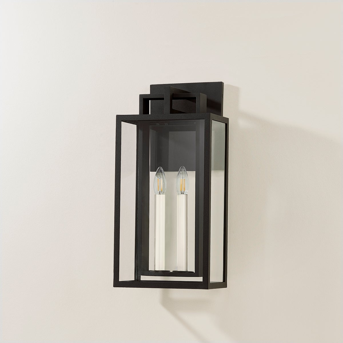 Amire Medium Outdoor Wall Sconce by Troy Lighting, 20" Height, Clear Glass Shade, Dimmable, ETL Wet Rated
