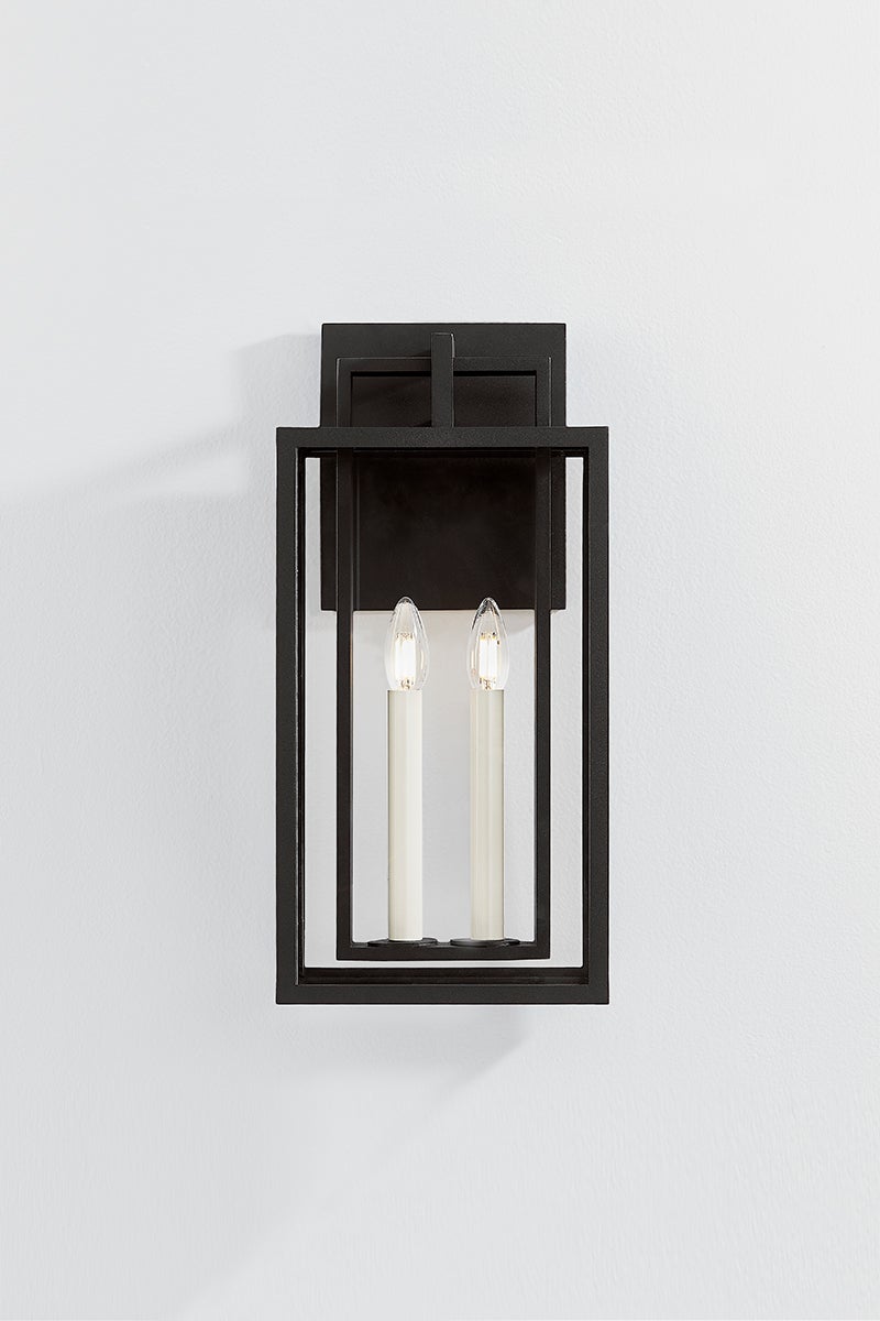 Amire Medium Outdoor Wall Sconce by Troy Lighting, 20" Height, Clear Glass Shade, Dimmable, ETL Wet Rated