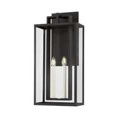 Amire Medium Outdoor Wall Sconce by Troy Lighting, 20" Height, Clear Glass Shade, Dimmable, ETL Wet Rated