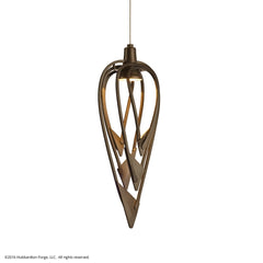 Hubbardton Forge Amulet 12V Low Voltage Mini Pendant Light - Handcrafted Steel, Dimmable, 18.2”H