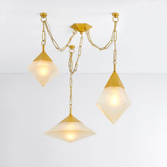 Angelique 3-Light Chandelier by Corbett Lighting - Vintage Brass Finish, Adjustable Height, UL Damp Rated