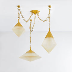 Angelique 3-Light Chandelier by Corbett Lighting - Vintage Brass Finish, Adjustable Height, UL Damp Rated