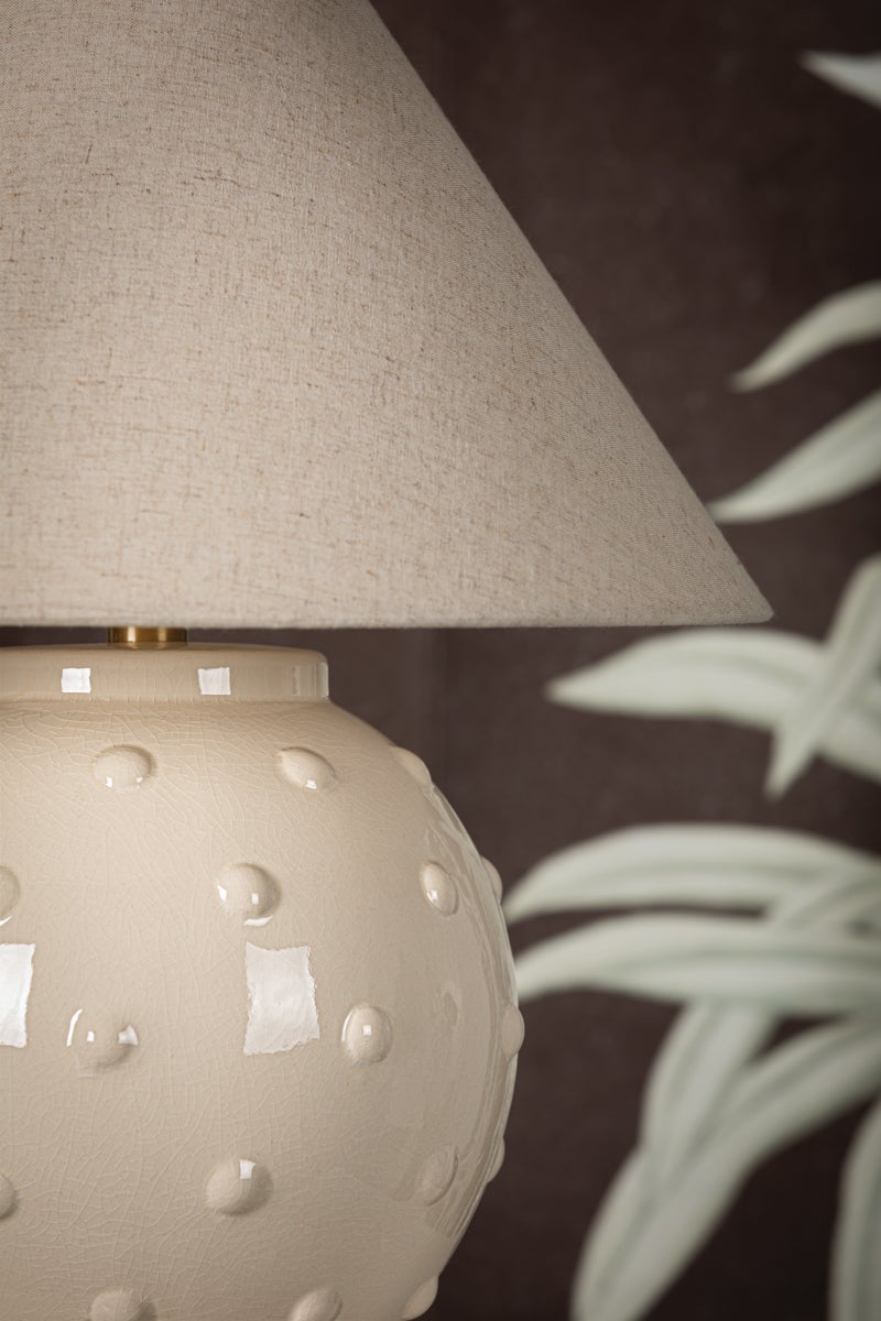 Mitzi Annabelle Table Lamp, Dimmable, Aged Brass Finish, 18” Height, Natural Linen Shade