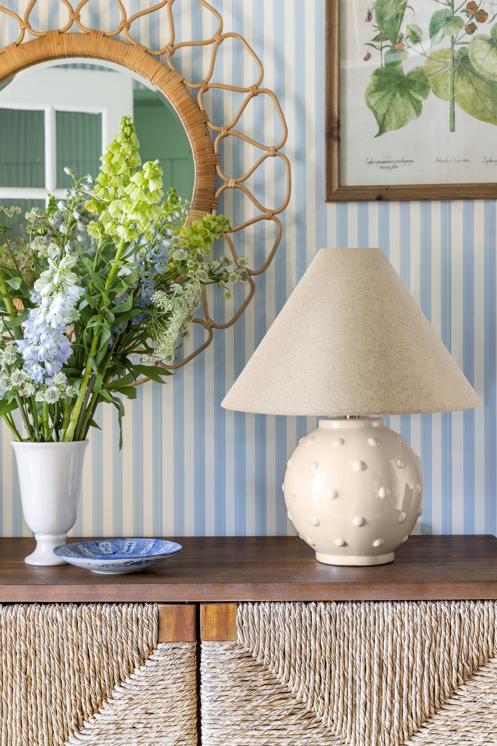 Mitzi Annabelle Table Lamp, Dimmable, Aged Brass Finish, 18” Height, Natural Linen Shade
