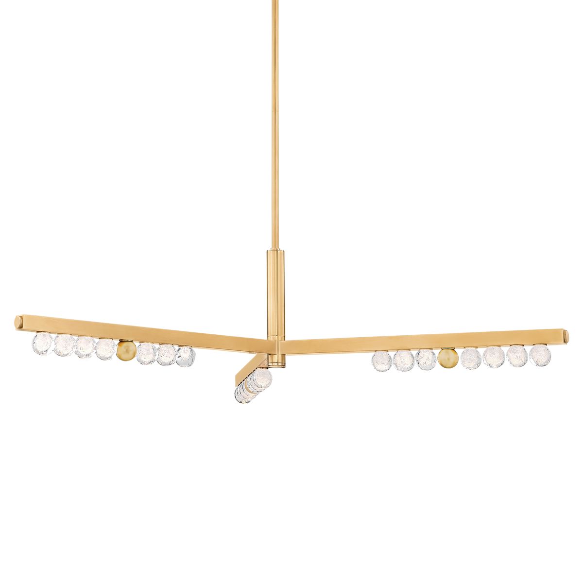 Annecy 6-Light Chandelier by Corbett Lighting, Vintage Brass with Clear Crystal Shades, Dimmable, ETL Damp Rated