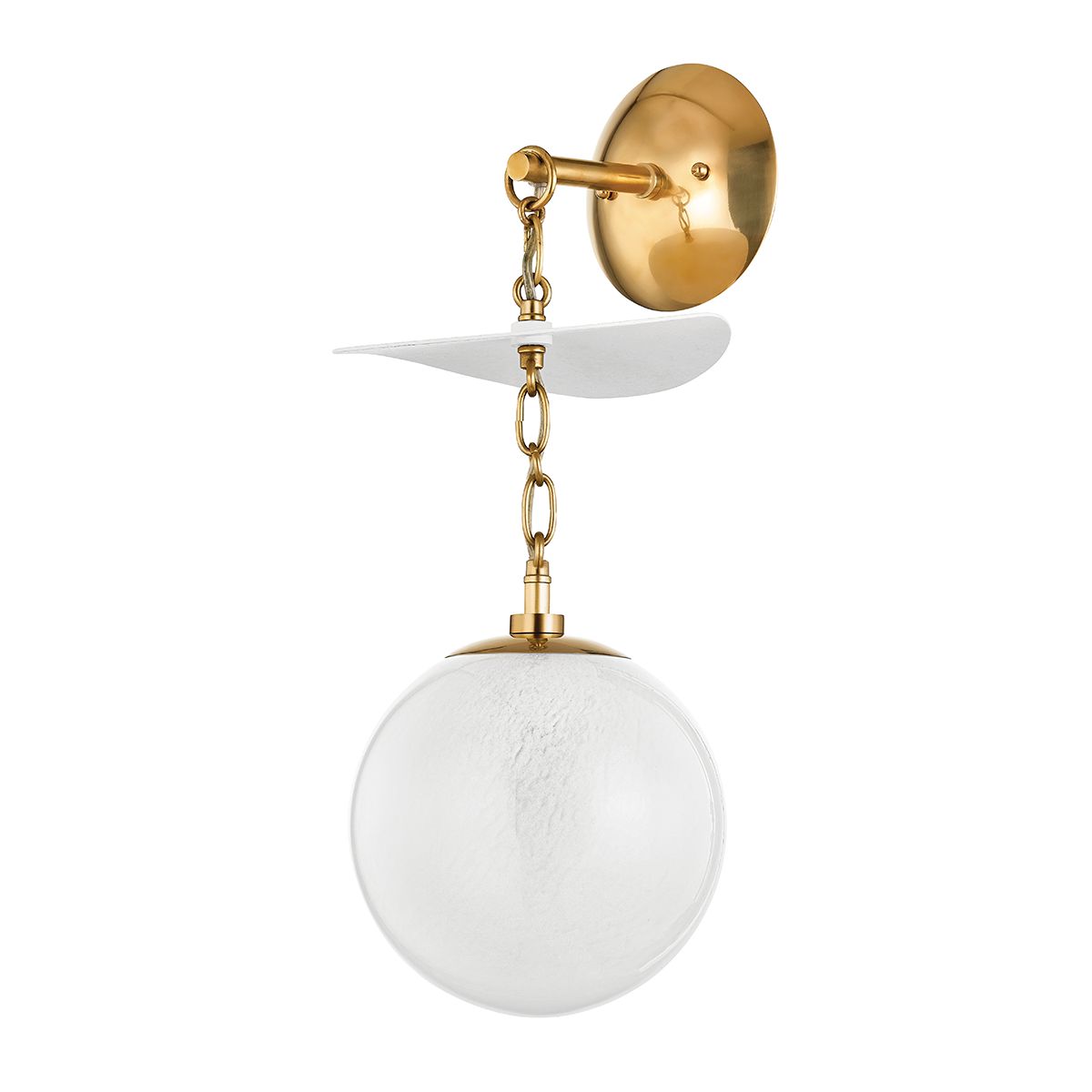 Antoinette Sconce 20.25" Height Vintage Brass Finish with Glass Shade by Corbett Lighting 419-01-VB/GSW