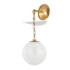 Antoinette Sconce 20.25" Height Vintage Brass Finish with Glass Shade by Corbett Lighting 419-01-VB/GSW