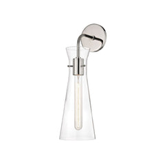 Anya Sconce by Mitzi - 18.5" Tall, Dimmable, Aged Brass & Polished Nickel, Clear Glass Shade