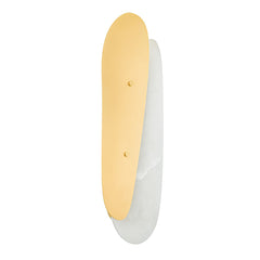 Aquamarine Sconce 20.25" Tall with Dimmable Alabaster Shade by Corbett Lighting, Vintage Polished Brass