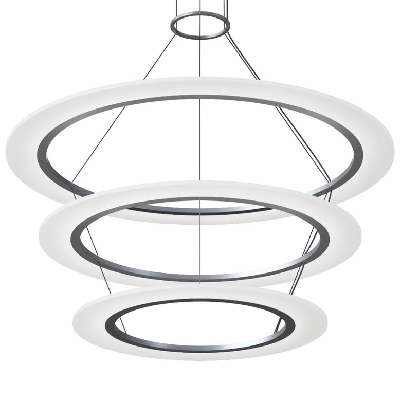 Sonnenman Arctic Rings 3-Tier LED Chandelier - Dimmable, Energy-Efficient, 5500 Lumens