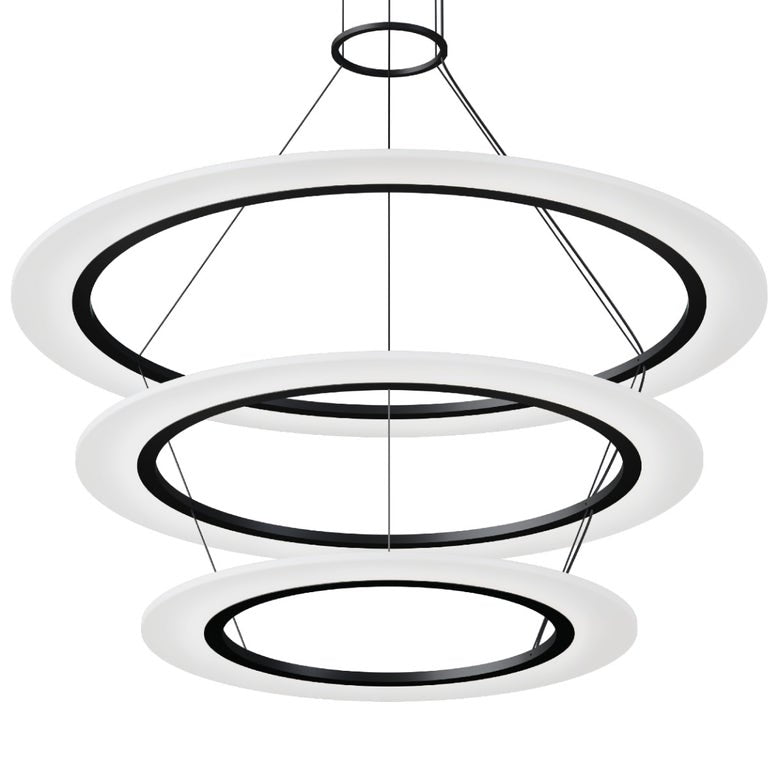 Sonnenman Arctic Rings 3-Tier LED Chandelier - Dimmable, Energy-Efficient, 5500 Lumens