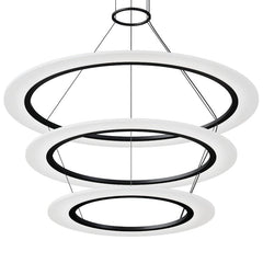 Sonnenman Arctic Rings 3-Tier LED Chandelier - Dimmable, Energy-Efficient, 5500 Lumens