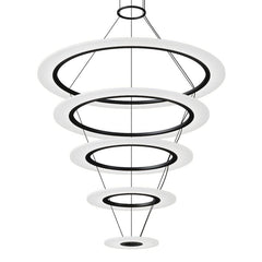 SONNEMAN 2078 Quintuple Arctic Rings Triple LED Chandelier, Dimmable, Customizable Height, 6600 Lumens