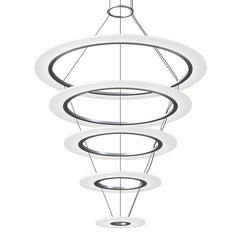 SONNEMAN 2078 Quintuple Arctic Rings Triple LED Chandelier, Dimmable, Customizable Height, 6600 Lumens