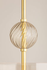 Mitzi Arianne Lantern Pendant Light, 1920s Inspired, Dimmable, Aged Brass, Adjustable Height, 13"x14.25