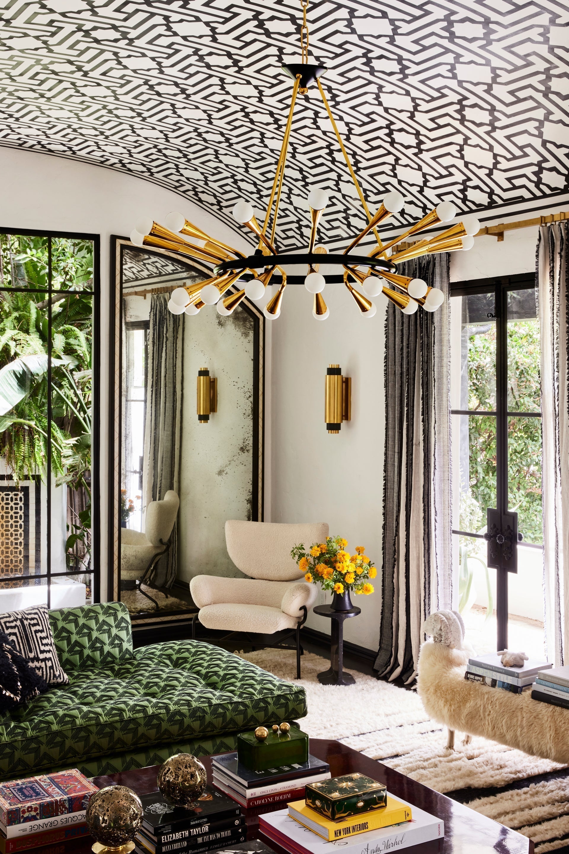 Aries Chandelier 30-Light by Corbett Lighting in Vintage Polished Brass & Deep Bronze Finish