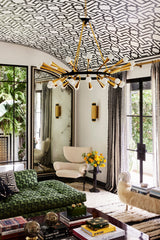 Aries Chandelier 30-Light by Corbett Lighting in Vintage Polished Brass & Deep Bronze Finish