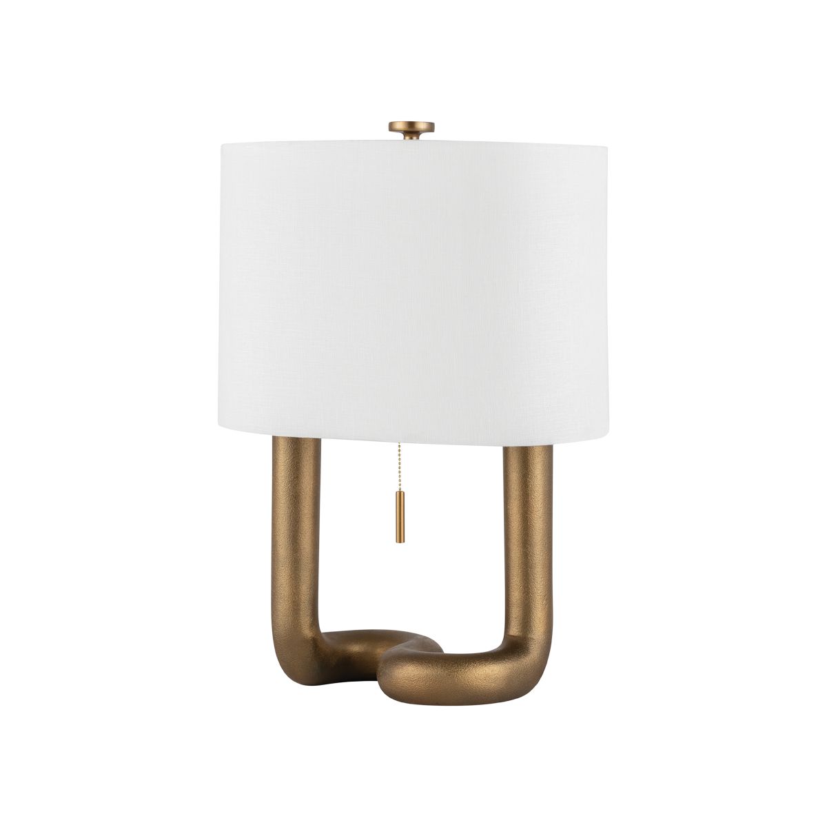 Armonk Table Lamp by Hudson Valley Lighting, Aged Brass Finish, Dimmable Linen Shade, E26 Socket