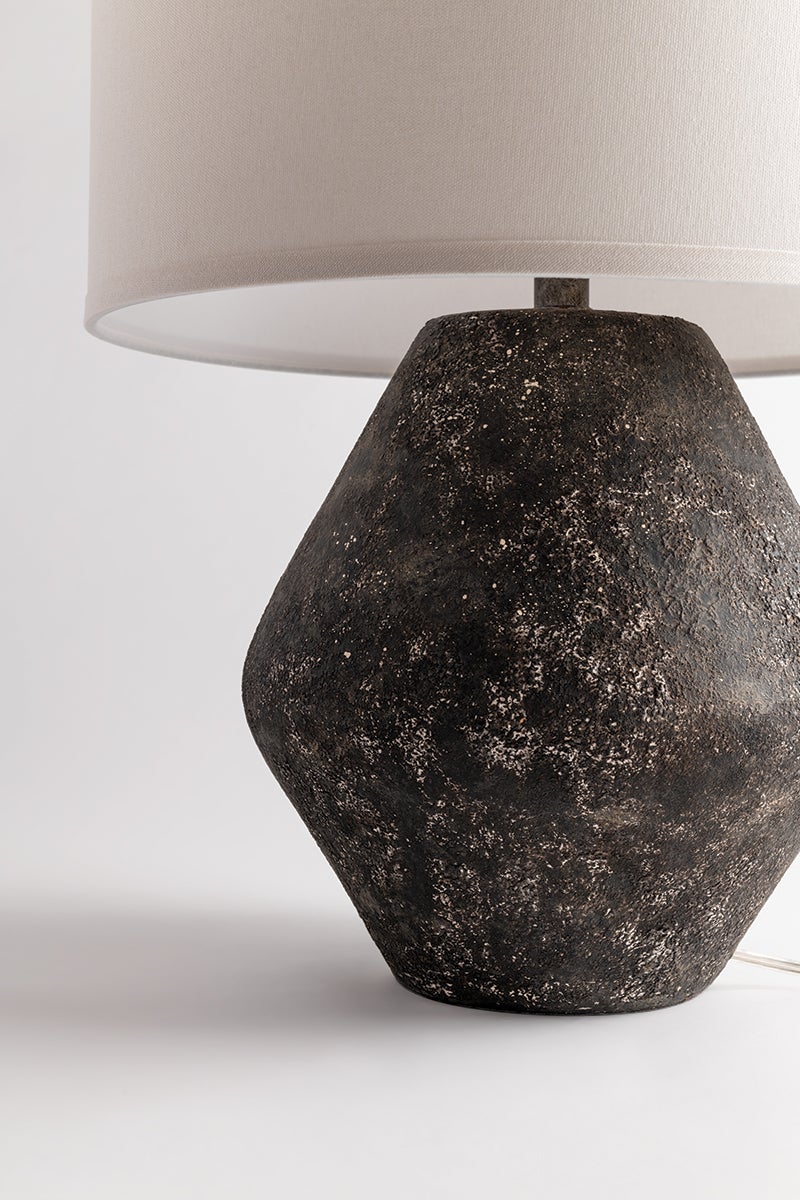 Artifact Table Lamp by Troy Lighting, 24.5 Inch, Patina Brass Finish, Abstract Design, Dimmable E26 Bulb