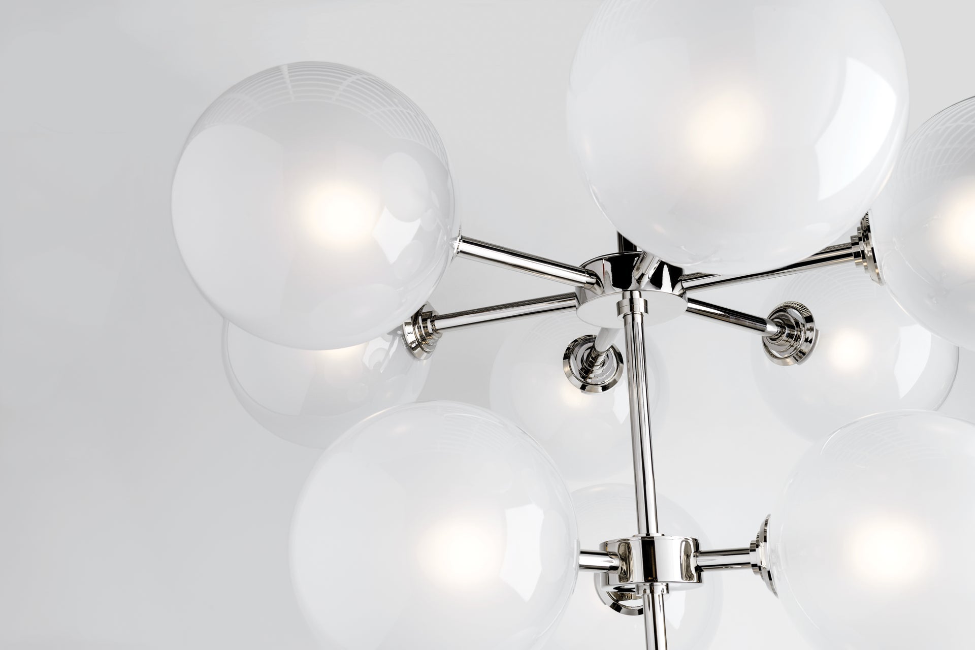 Ashleigh Chandelier by Mitzi H122810 - 10 Lights, Dimmable, Opal Matte Glass, Aged Brass & Polished Nickel